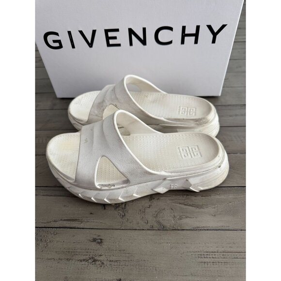 GIVENCHY Marshmallow Platform Slide Sandals Off White Rubber Size 38 8 - Picture 1 of 9